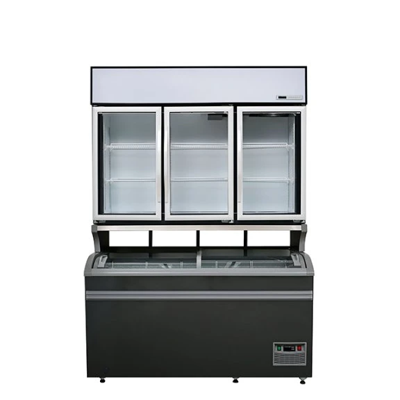 Commercial Supermarket Refrigerator for Fish Open Top Ice Frozen Sea Food Meat Display Fridge Showcase Fish Freezer