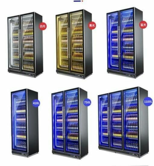 -18/24º C Standing-up Vertical Display Deep Chest Freezer with Colorful LED